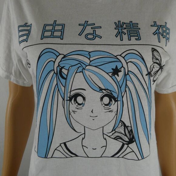 Fifth Sun Anime School Girl Graphic Crop Top T Shirt Tee Sun Moon Sailor Small - Picture 2 of 10